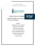 El Profesionista y Su Ética en El Ejercicio Del Liderazgo