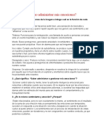 Como Administrar Mis Emociones y Me Centro en La Solución, No en El Problema