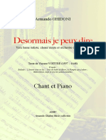 Desormais Je Peux Dire: Chant Et Piano