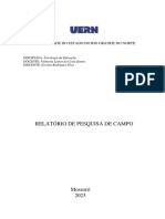 Relatório de Pesquisa de Campo SEX-Vespertino