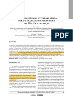 Contribuições Da Atividade Física para o Tratamento Psicológico Do TDAH em Crianças