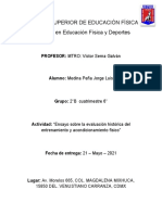 Ensayo Sobre La Evaluacion Historica Del Entrenamiento y Acondicionamiento Fisico