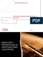 T8 - Redaccion y Presentacion de La Investigacion Cualitativa