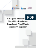 Guía para Elecciones de República Escolar en Escuelas de Nivel Medio Superior y Superior