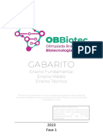 Gabarito OBBiotec 2023 - 1 Fase