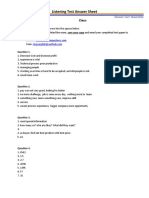 Listening Test Answer Sheet - Bert Chen - PI5