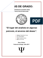 Tesis de Grado:: "El Lugar Del Analista en Algunas Psicosis, El Anverso Del Deseo"