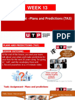 Pre Grado Week 13 - Task Assignment - Plans and Predictions