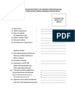 Fishery Demonstrator Application Form