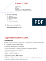 Epigenetics October 17, 2005