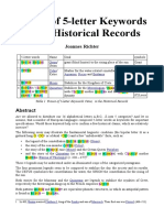 Traces of 5-Letter Keywords in The Historical Records