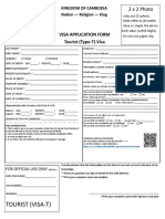 Cambodia Tourist Visa Form