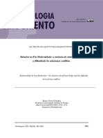 Relações Na Pós Modernidade: A Ausência de Autoconhecimento e A Dificuldade de Solucionar Conflitos