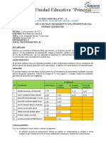 Informe Academico Del Primer Parcial Del Primer Quimestre