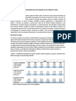 Balanza de Transferencias de Colombia en Los Últimos 5 Años