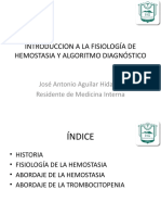 Inroduccion A La Fisiología de Hemostasia y Algoritmo