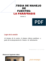 S12 La Paráfrasis Como Manejo de Fuentes 2023 Marzo