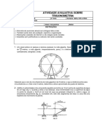 Atividade Avaliativa Sobre Arcos e Circunferência Trigonométrica