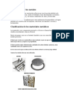 Clasificación de Los Materiales Metálicos.