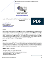 A Import Ncia Das Ferrovias para o Desenvolvimento Econ Mico Brasileiro