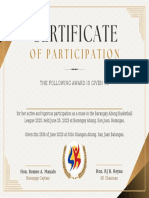 Certificate of Participation For Muses