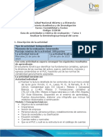 Guía de Actividades y Rúbrica de Evaluación - Unidad 1 - Tarea 1 - Analizar La Terminología Principal Del Curso