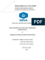 Analisis Situacional de La Profesion Farmaceutica y Campo e Actividad y Proyeccion Futura