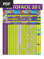 Lotofacil 20 DZ 5 Fixas 45 Jgs