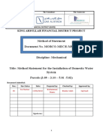 Method Statement For The Installation of Domestic Water System-1