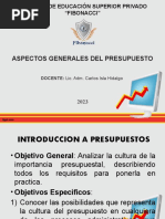 Aspectos Generales Del Presupuesto Contabilidad V