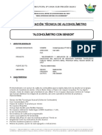 Especificaciones Técnicas de Alcoholímetro