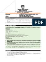 Coursework BQS556 April 2023 - Preliminary Estimate