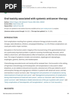 Oral Toxicity Associated With Chemotherapy