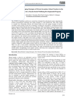 Mental Health and Coping Strategies of Private Secondary School Teachers in The New Normal: Basis For A Psycho-Social Wellbeing Developmental Program