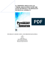 Critical Thinking Skills of ALS Teachers: Their Association With The Levels of Usage of Digital Technology and Digital Literacy