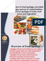 Overview of Food Spoilage Microbial Spoilage Sources of Contamination Control of Spoilage of Fruits Fruit Juices and Vegetables 1