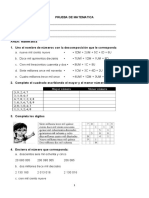 Prueba Diagnostica 5° - Matematica