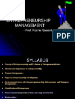 Entrepreneurship Management: - Prof. Roshni Sawant