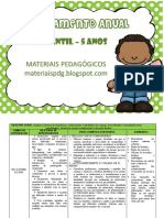 Planejamento Anual Infantil 5 - Materiais Pedagógicos