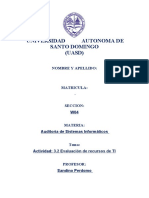 Actividad 3.2 Evaluación de Recursos de TI