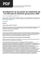 Actualizacion de Las Pautas de Tratamiento de Los CDC para La Infeccion Gonococica