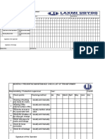 Transformer Preventive Maintenance Checklist