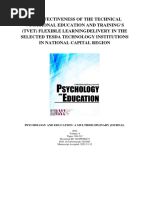 The Effectiveness of The Technical Vocational Education and Training's (TVET) Flexible Learning Delivery in The Selected TESDA Technology Institutions in National Capital Region