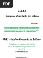 AULA 6. Nutrição e Alimentação Dos Búfalos