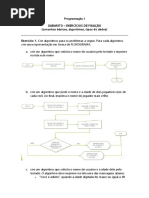 Programação I Gabarito - Exercícios de Fixação (Conceitos Básicos, Algoritmos, Tipos de Dados)