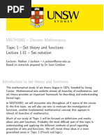 Lecture 1.01 - Set Notation