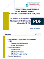 The Effects of Purity and Pressure On Hydrogen Embrittlement of Metallic Materials