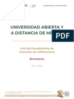 UnADM - Aclaración de Calificaciones - LIC-TSU - Guía para Estudiantes - 2023-1 B2