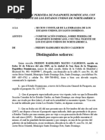 Carta Perdida de Pasaporte