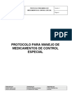 Protocolo para Manejo de Medicamentos de Control Especial